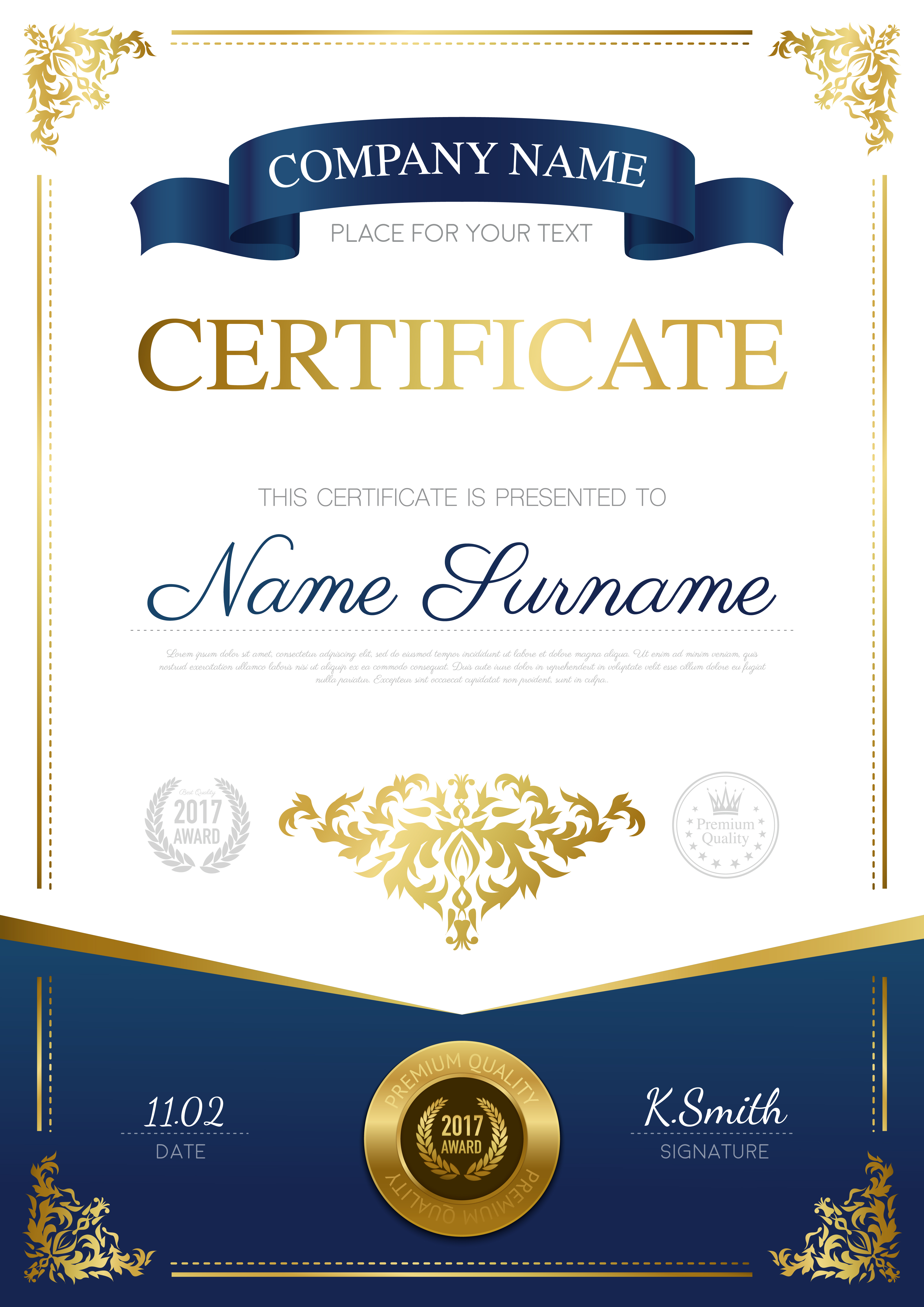 stylish certificate design download free vectors honor certificate template