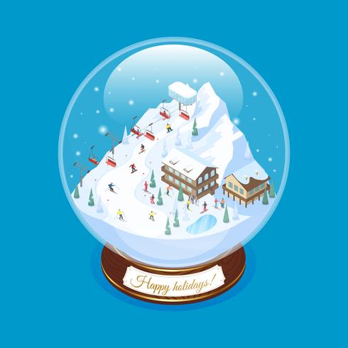 Realistic Ski Resort Souvenir vector