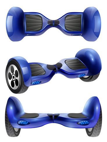 Realista Gyro Scooter 3 imágenes conjunto vector