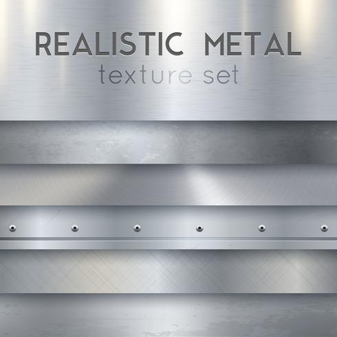 Metal Texture Realistic Horizontal Samples Set vector