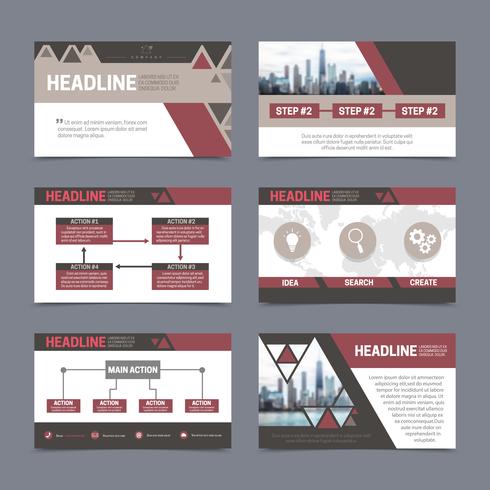 Presentation templates set vector