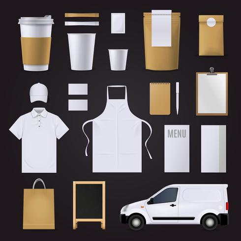 Conjunto de Identidad Corporativa de Café vector