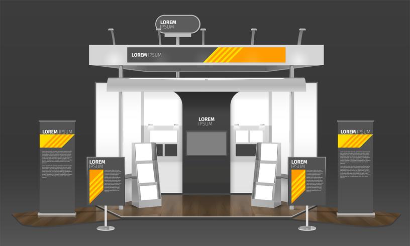 Exposición de casos de diseño de composición 3D vector