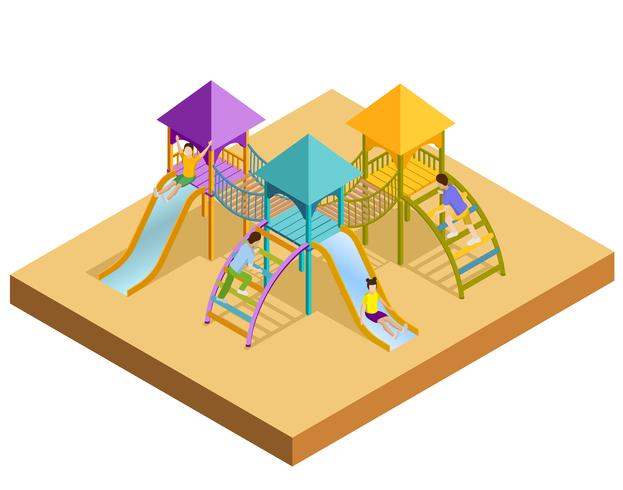 Isometric Playground Composition vector