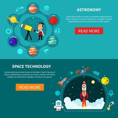 Space Banners Set vector