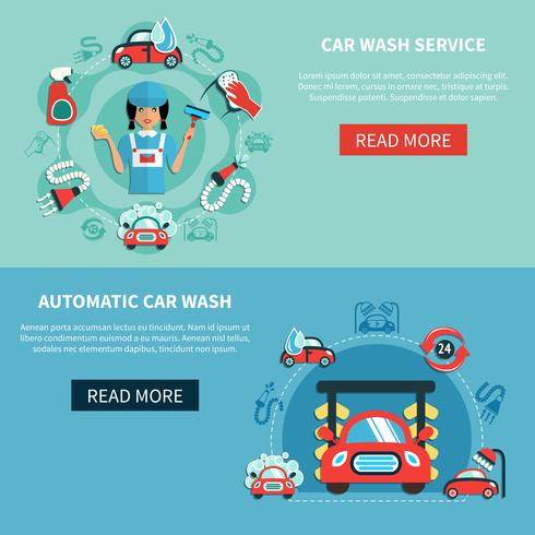 Car Auto Wash Banners vector