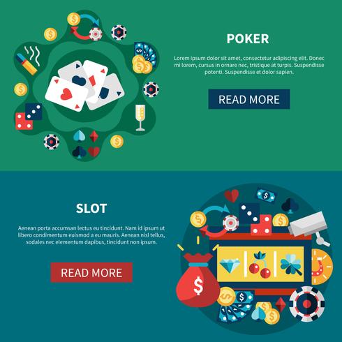 Casino Games Banners Set vector