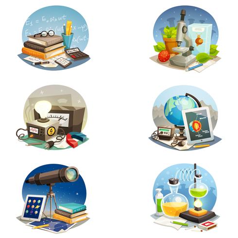 Science Cartoon Set vector