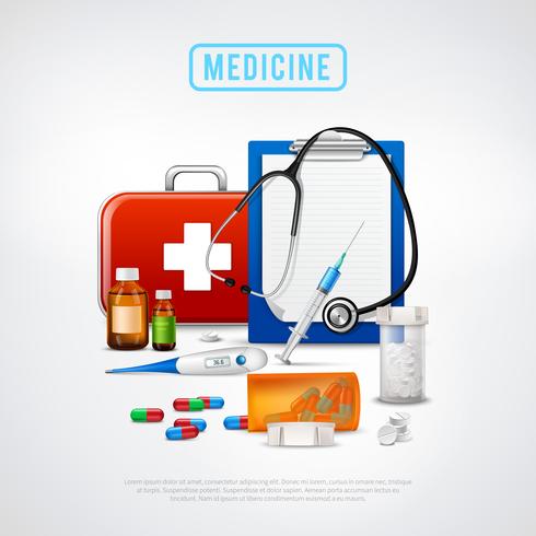 Medical Tools Kit Background vector