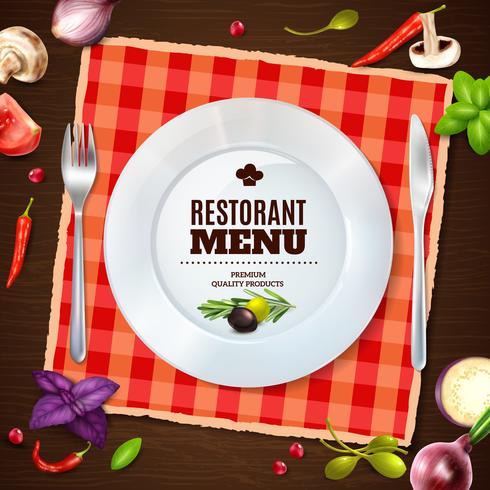 Restaurant Menu Realistic Composition  Backgroud Poster vector