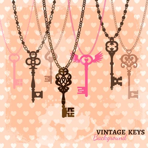 Vintage Hanging Keys Template  vector