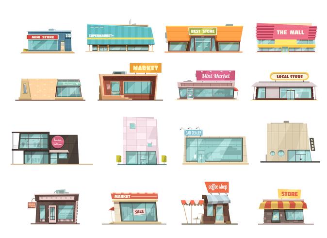 Shop Building Set vector