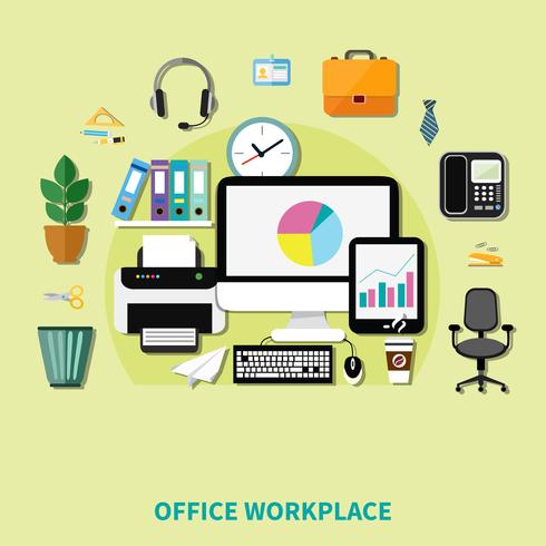 Office Workplace Composition  vector