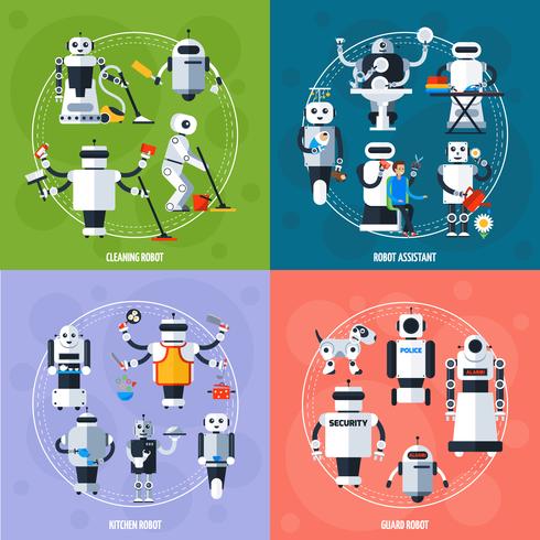 Smart Robots Concept vector