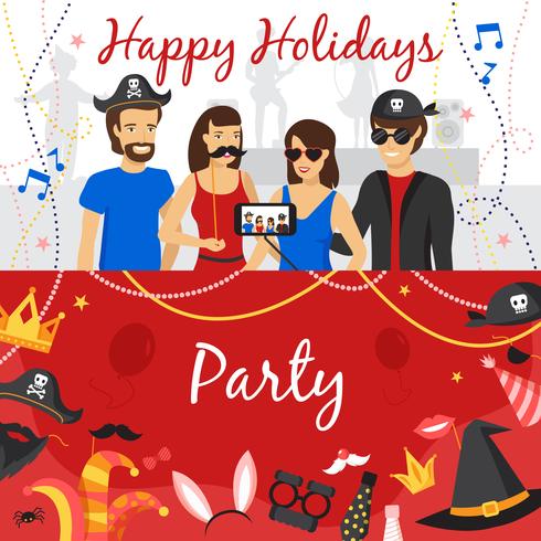  Photo Booth Party Banners Set  vector