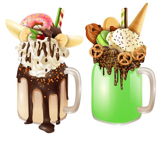 Crazy Cocktail Postre Set vector