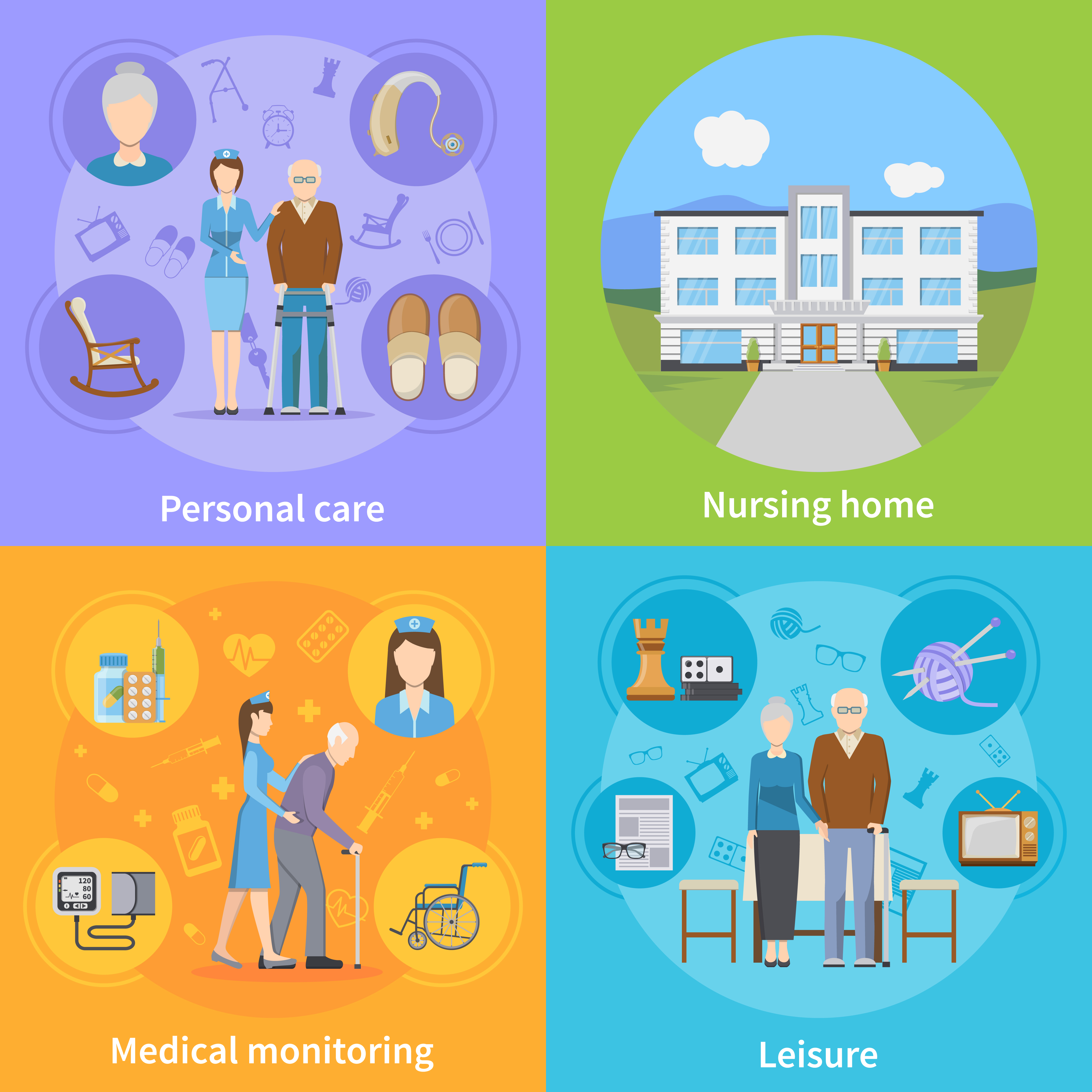 Download Nursing Home 2x2 Design Concept - Download Free Vectors ...