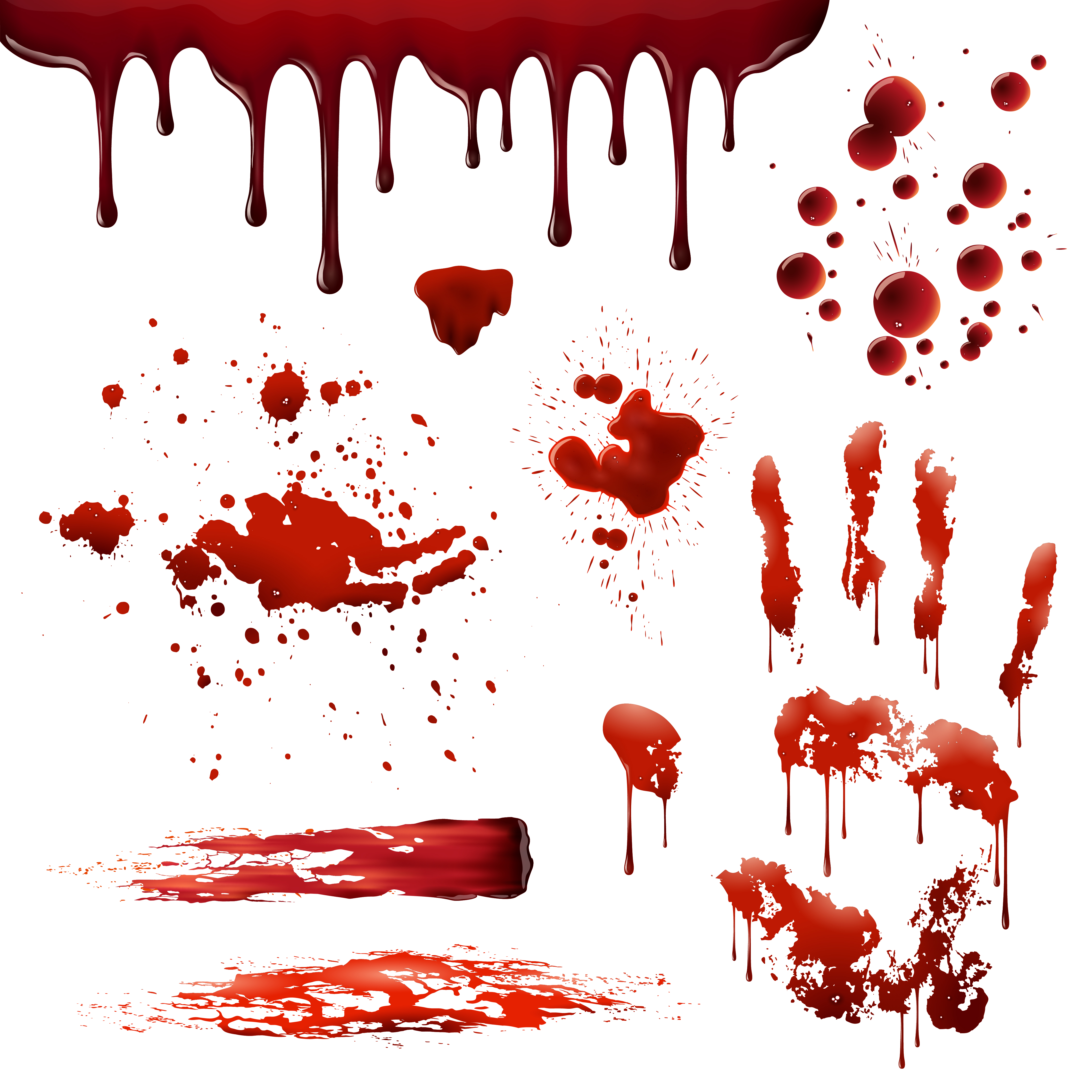 Blood Spatters Realistic Bloodstain Patterns Set 483437 Download Free