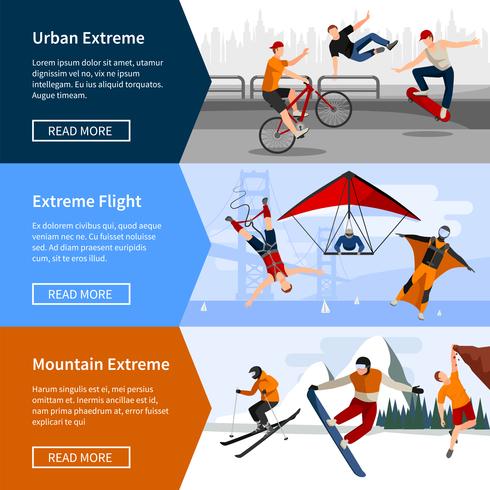 Extreme Sports People Banners vector