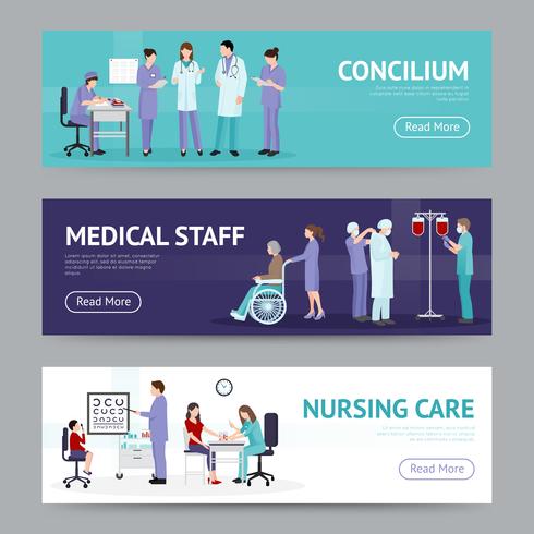 Medical Care Horizontal Banners vector