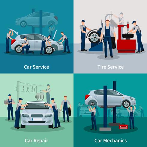 Car Service 2x2 Compositions vector