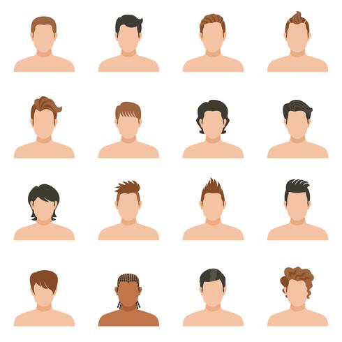 Set Icons Of Hairstyle Man vector