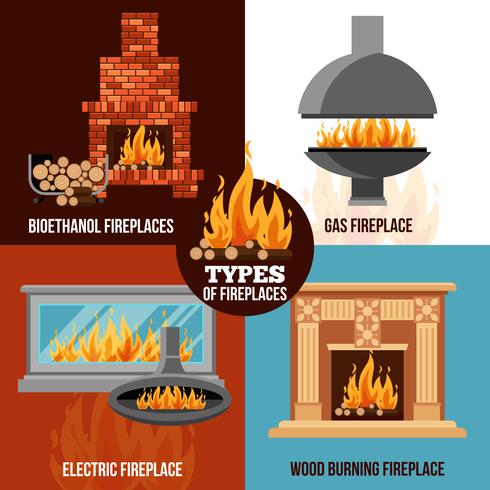 Concepto de diseño de chimeneas vector