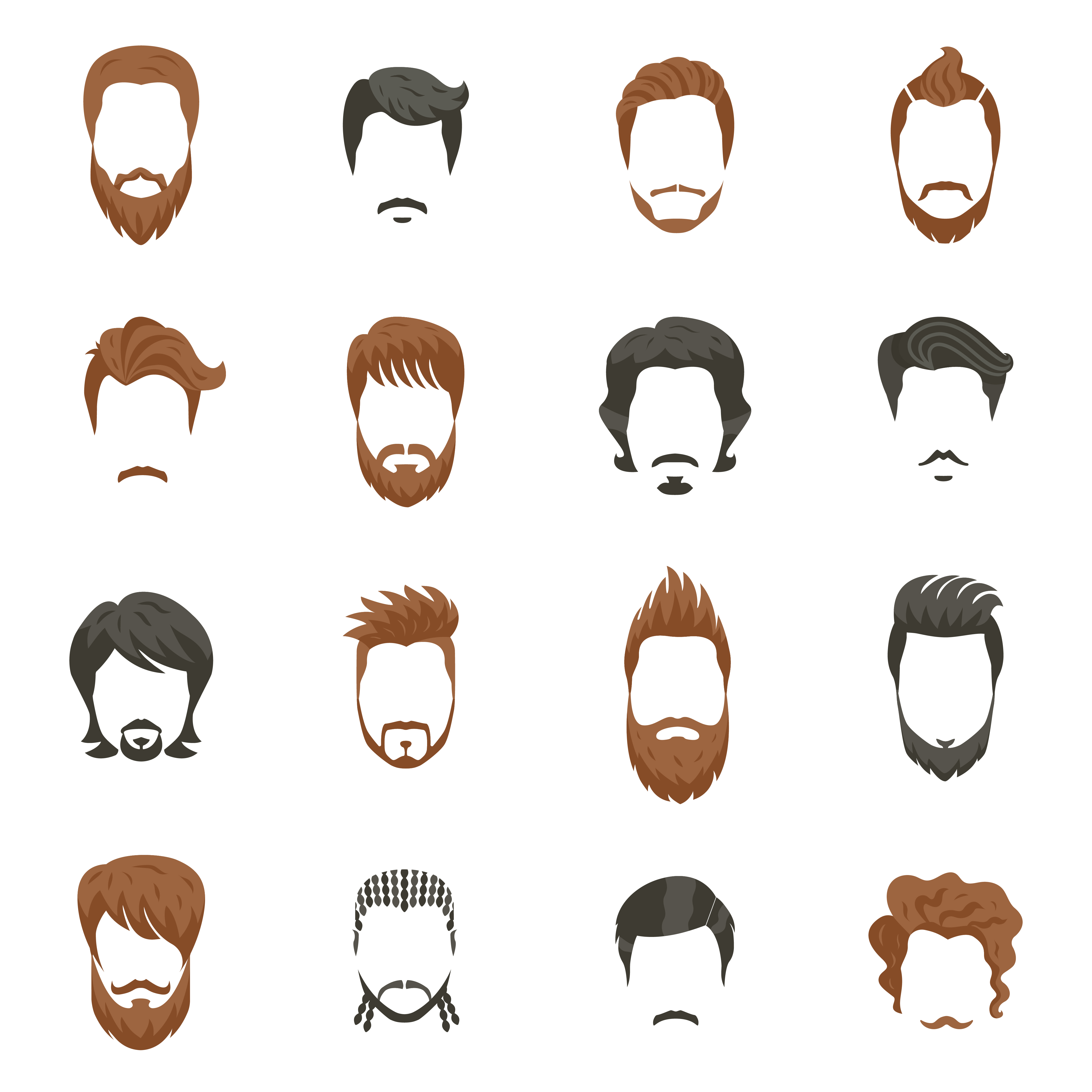 Men Hairstyle Icons Set 483572 Vector Art at Vecteezy