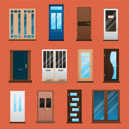 House Doors Set vector