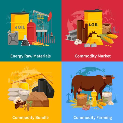 Commodity Flat 2x2 Design Concept vector