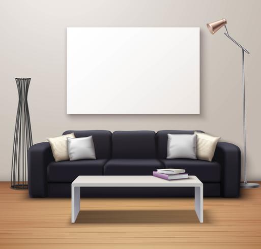 Modern  Interior Mockup Realistic Poster vector