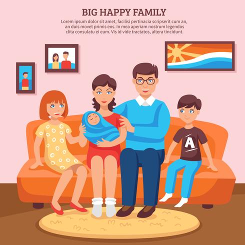  Happy Family Illustration vector