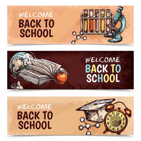 Banners de regreso a la escuela vector