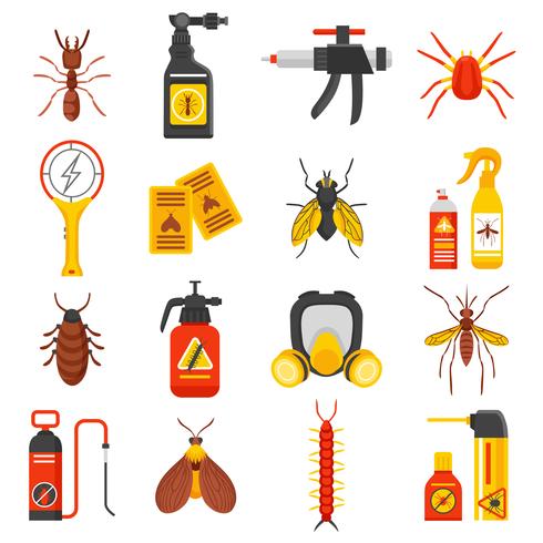 Pest Control Icons Set vector