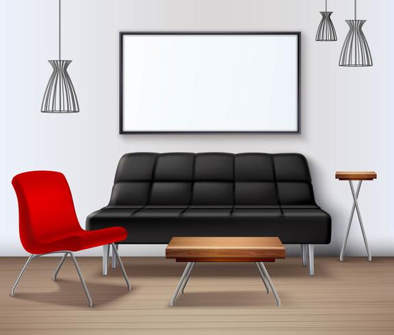 Modern Urban Interior Mockup Realistic Poster vector