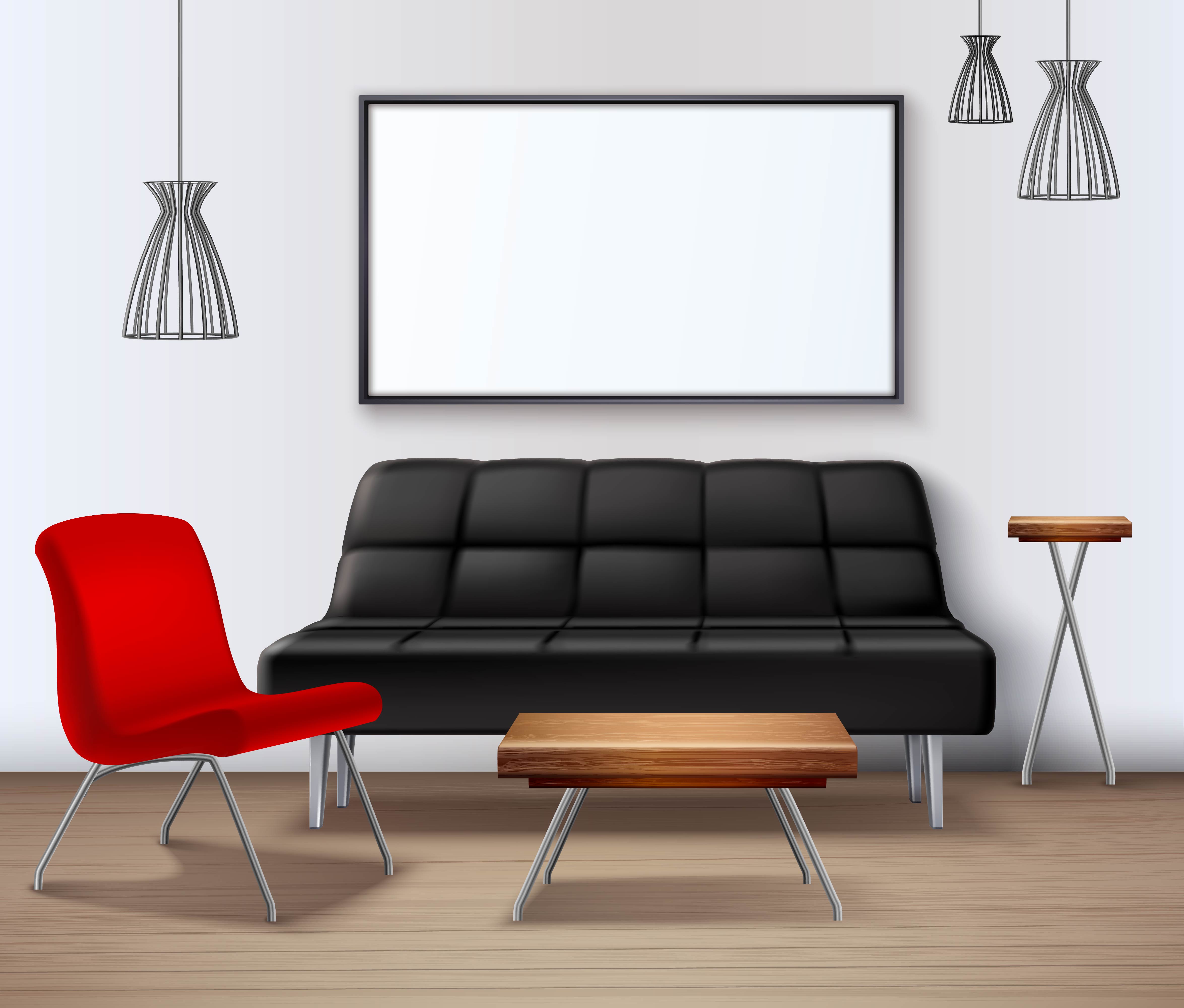 Download Modern Urban Interior Mockup Realistic Poster Download Free Vectors Clipart Graphics Vector Art PSD Mockup Templates