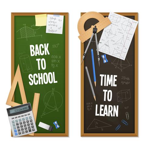 Vertical Banners Mathematic Science vector