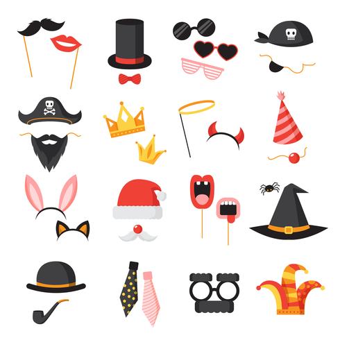  Photo Booth Party Set vector