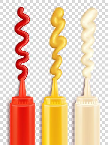 Set Of Sauce Bottle vector