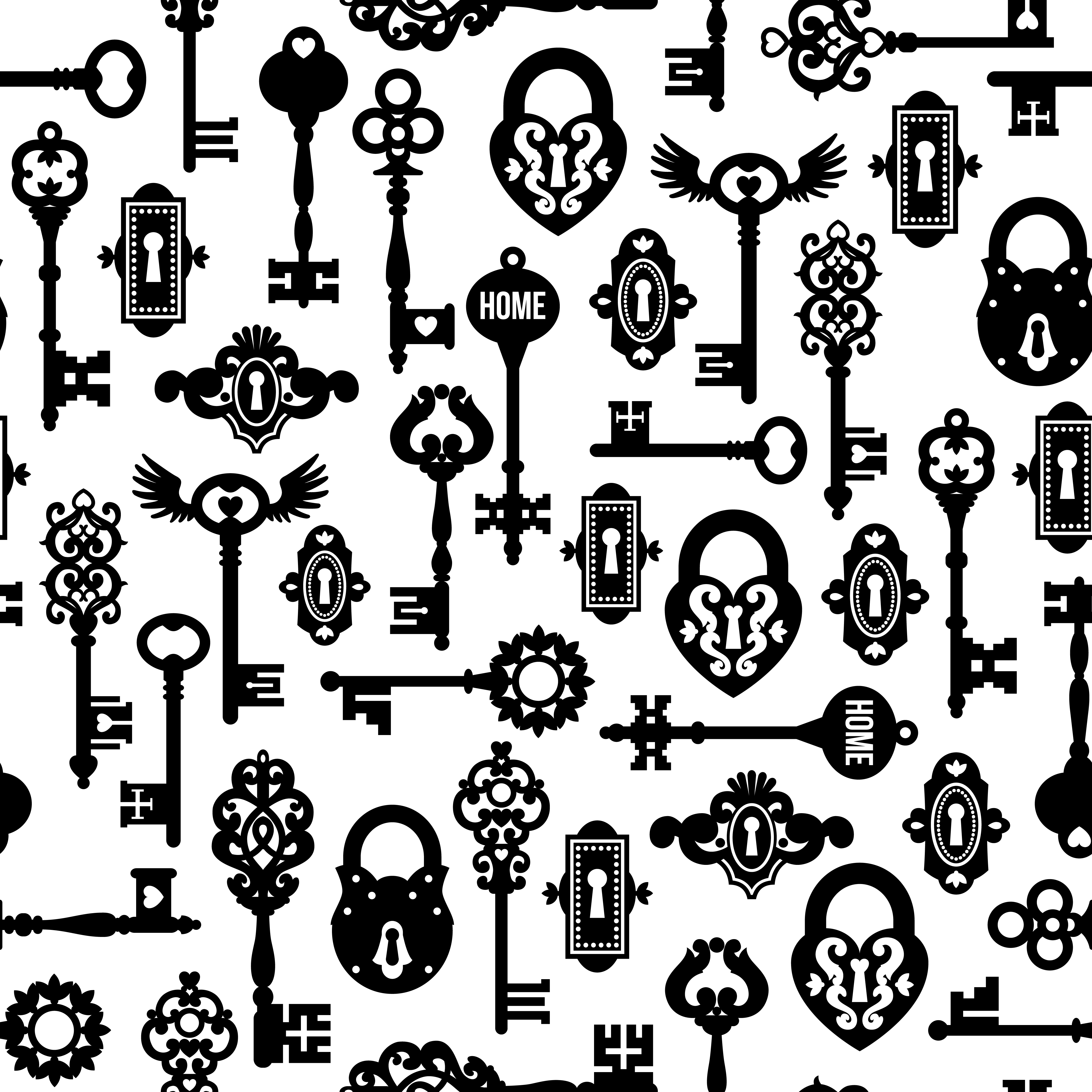 Keys And Locks Seamless Pattern 483729 Vector Art at Vecteezy
