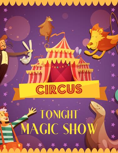 Traveling Circus Magic Show Announcement Poster  vector