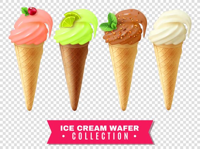 Colección de obleas de helado vector