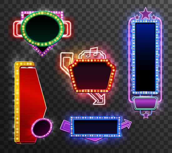 Retro light banner set vector