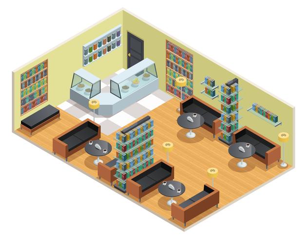 Library Isometric Illustration vector