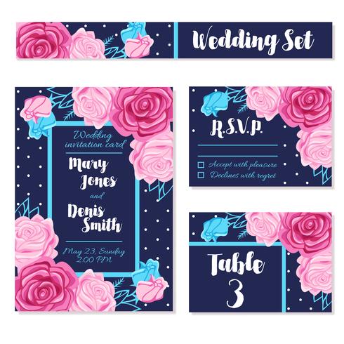 Guardar invitaciones de fecha de boda tarjetas vector