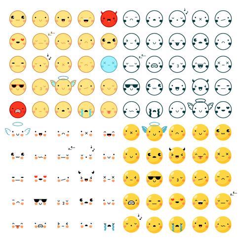 Emoticons Big Set vector