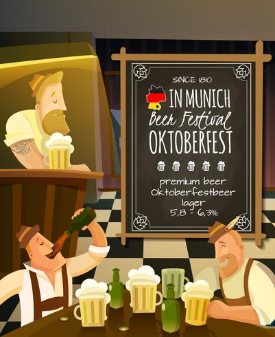 Octoberfest In Pub Illustration  vector