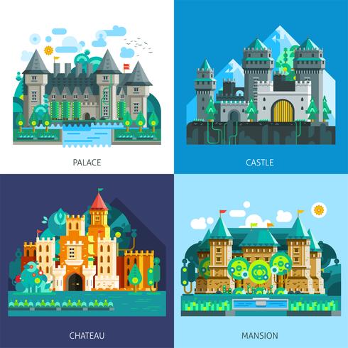 Medieval Castles Set vector