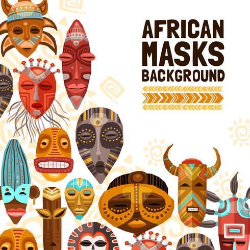 African Ethnic Tribal Masks Illustration vector