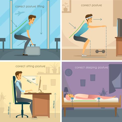 Posture 2x2 Design Concept vector